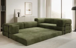 Designer Ecksofa Lazy geschlossen in Cord