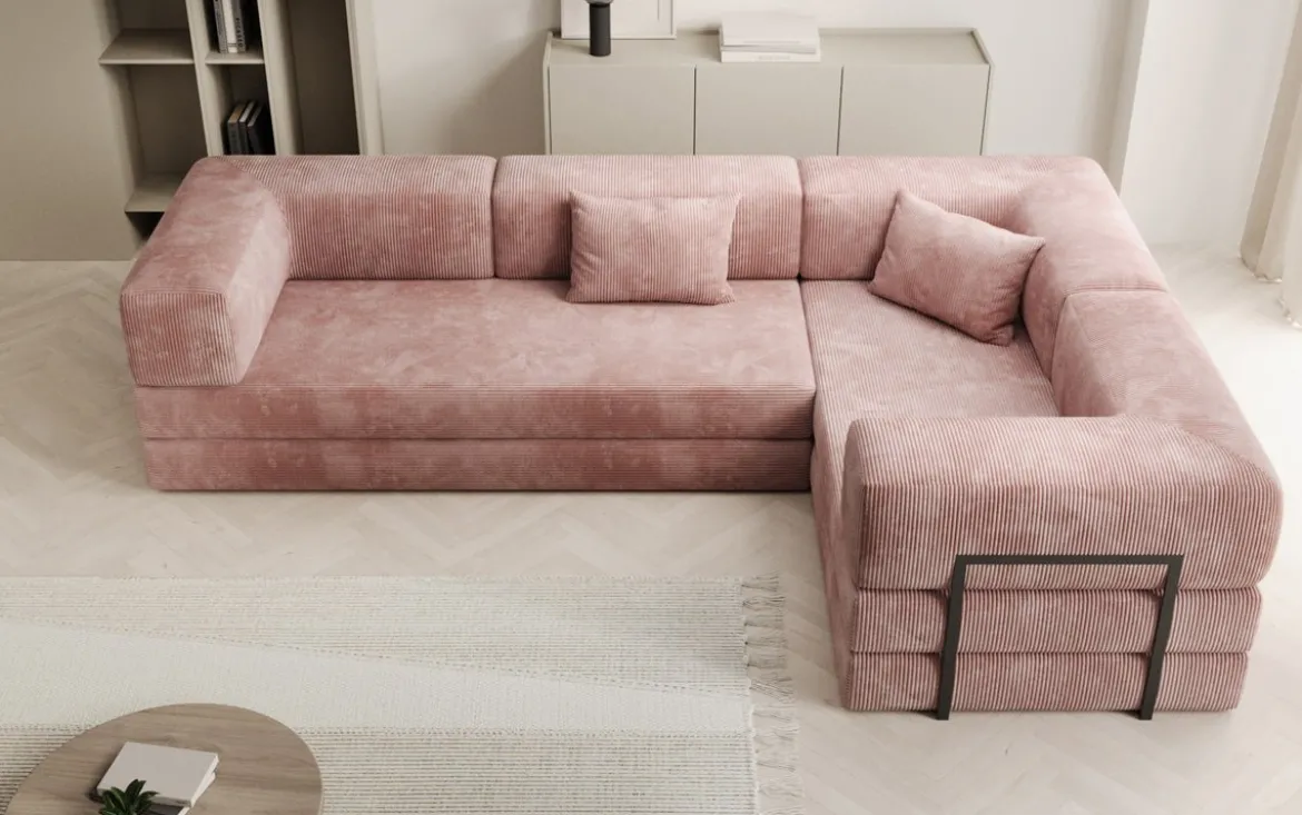 Designer Ecksofa Lazy geschlossen in Cord