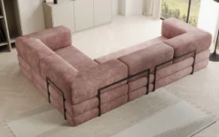 Designer Ecksofa Lazy geschlossen in Cord