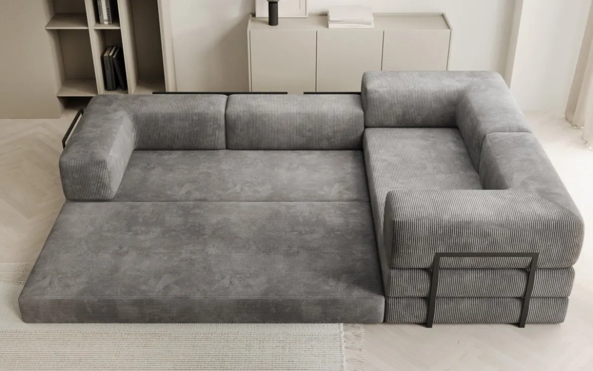Designer Ecksofa Lazy geschlossen in Cord