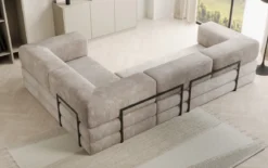 Designer Ecksofa Lazy geschlossen in Cord