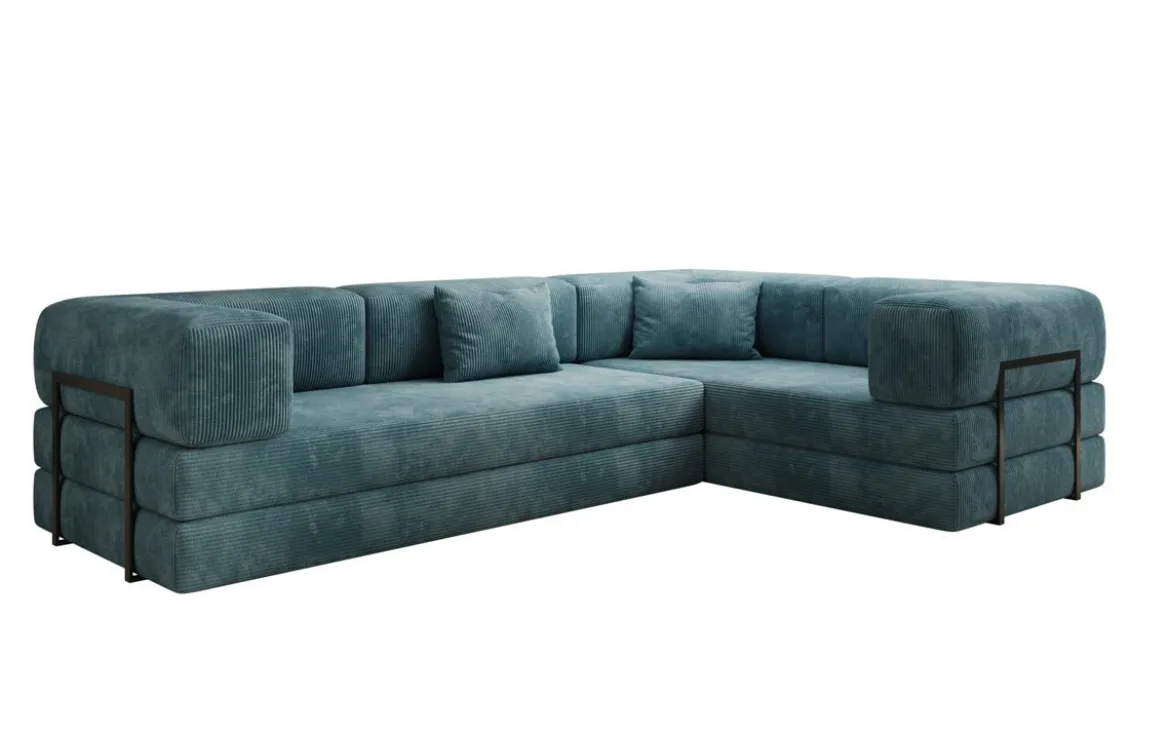 Designer Ecksofa Lazy geschlossen in Cord