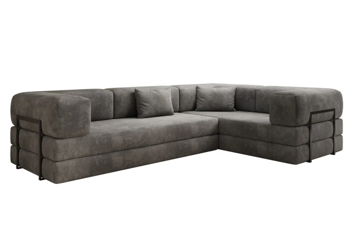 Designer Ecksofa Lazy geschlossen in Cord