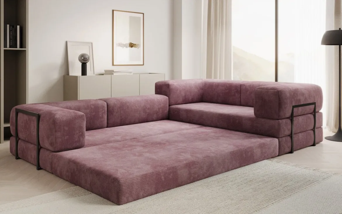 Designer Ecksofa Lazy geschlossen in Cord