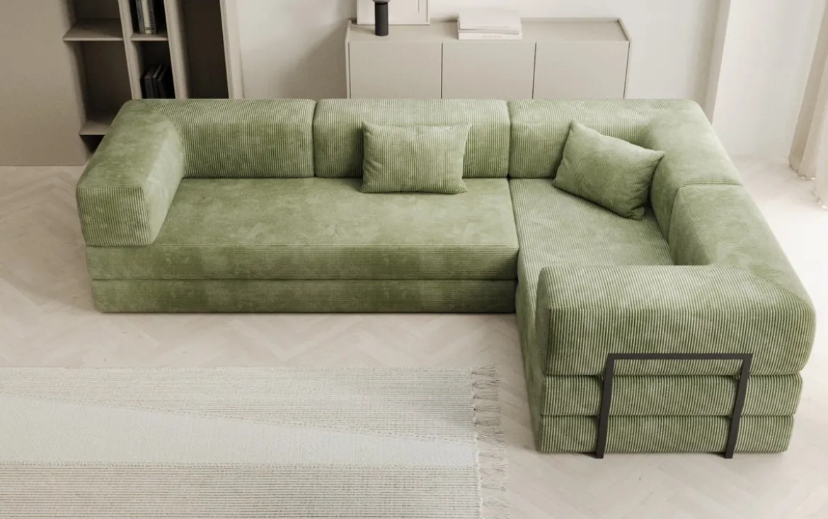 Designer Ecksofa Lazy geschlossen in Cord