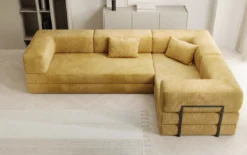 Designer Ecksofa Lazy geschlossen in Cord