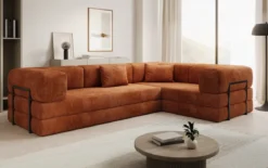Designer Ecksofa Lazy geschlossen in Cord