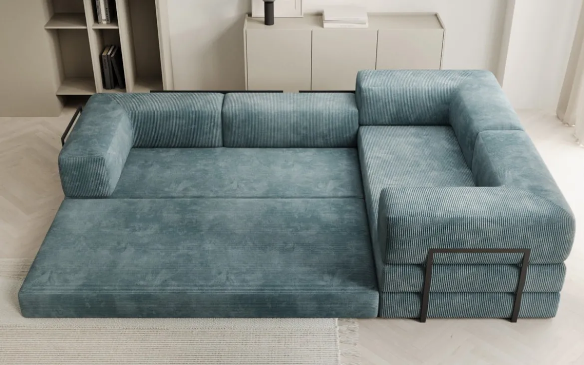 Designer Ecksofa Lazy geschlossen in Cord