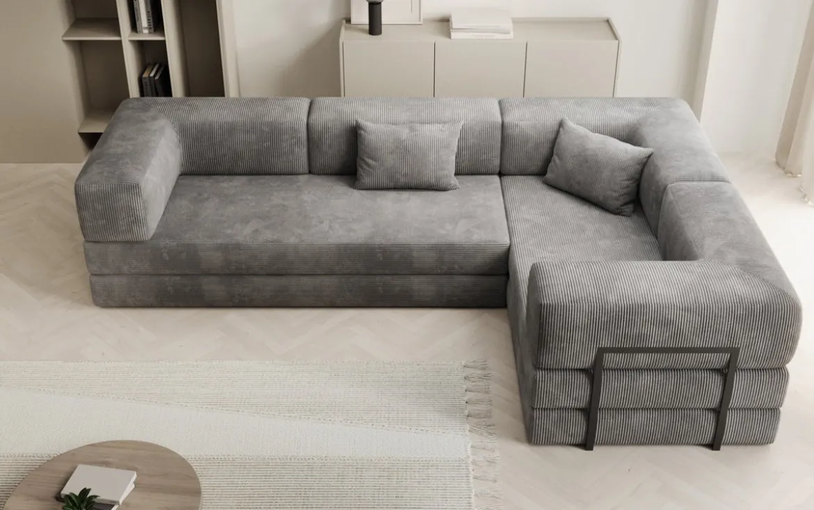 Designer Ecksofa Lazy geschlossen in Cord