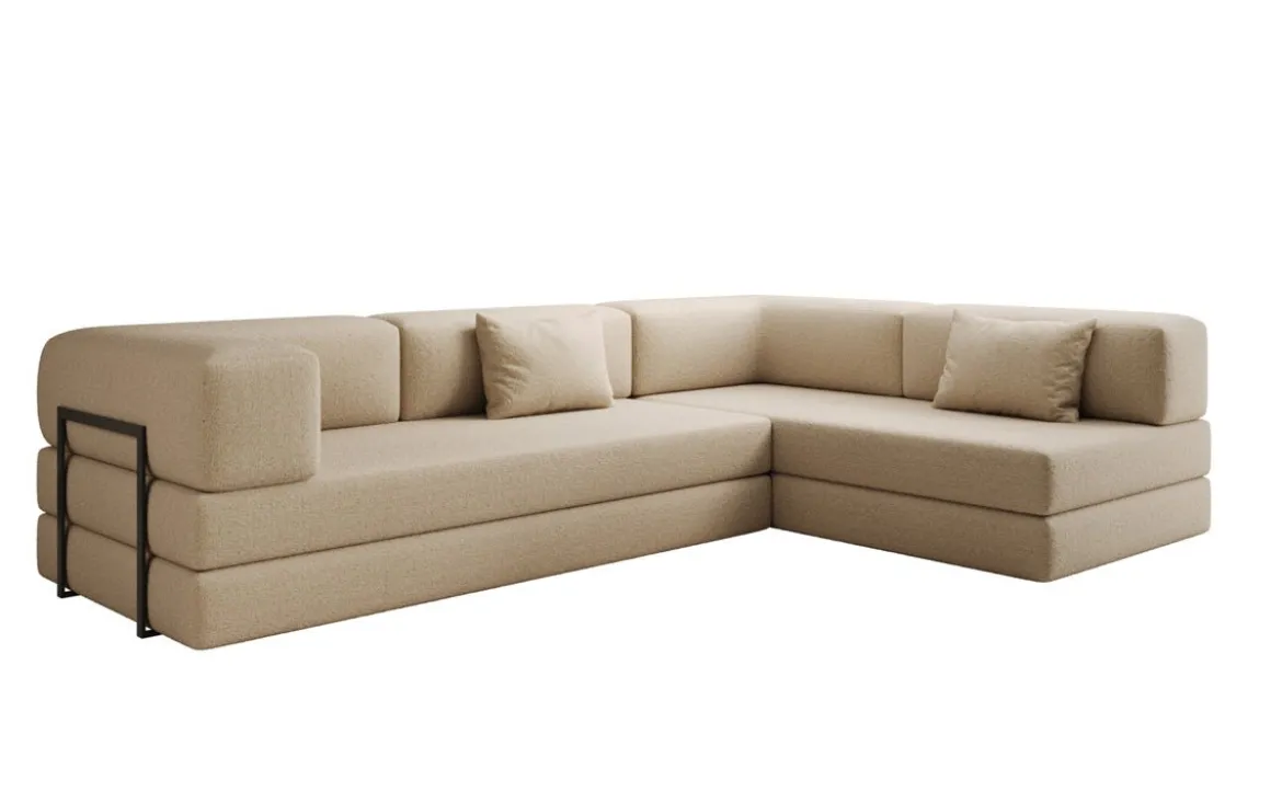 Designer Ecksofa Lazy in Bouclé