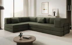 Designer Ecksofa Lazy in Bouclé