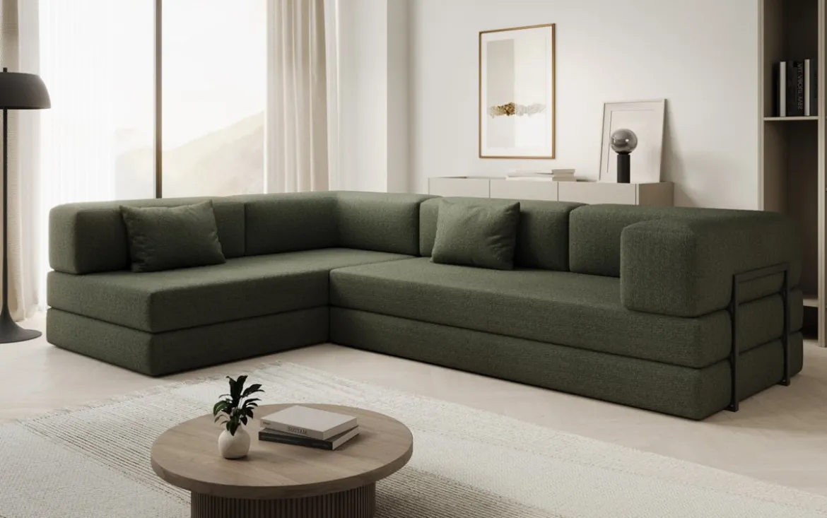 Designer Ecksofa Lazy in Bouclé
