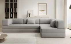Designer Ecksofa Lazy in Bouclé