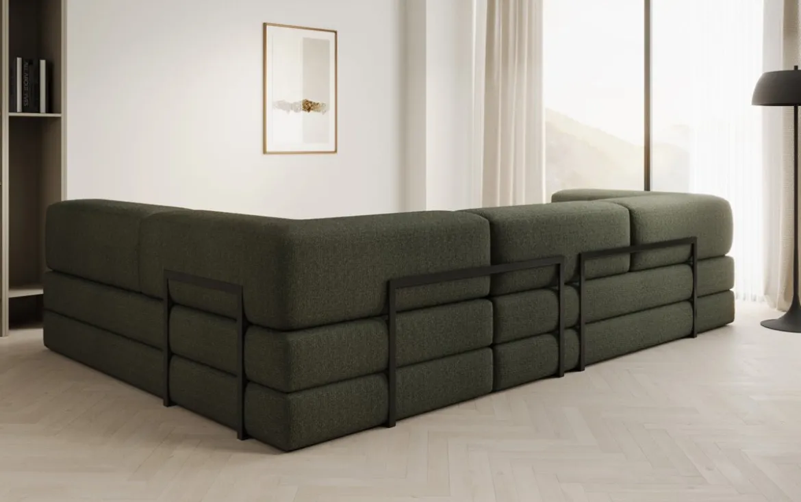 Designer Ecksofa Lazy in Bouclé