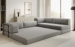 Designer Ecksofa Lazy in Bouclé