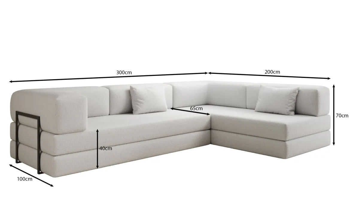 Designer Ecksofa Lazy in Bouclé