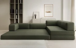 Designer Ecksofa Lazy in Bouclé