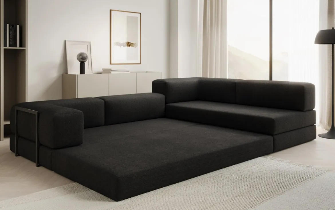 Designer Ecksofa Lazy in Bouclé
