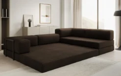 Designer Ecksofa Lazy in Bouclé