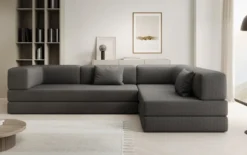 Designer Ecksofa Lazy in Bouclé