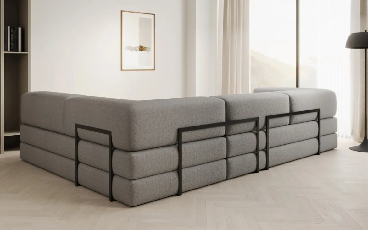 Designer Ecksofa Lazy in Bouclé