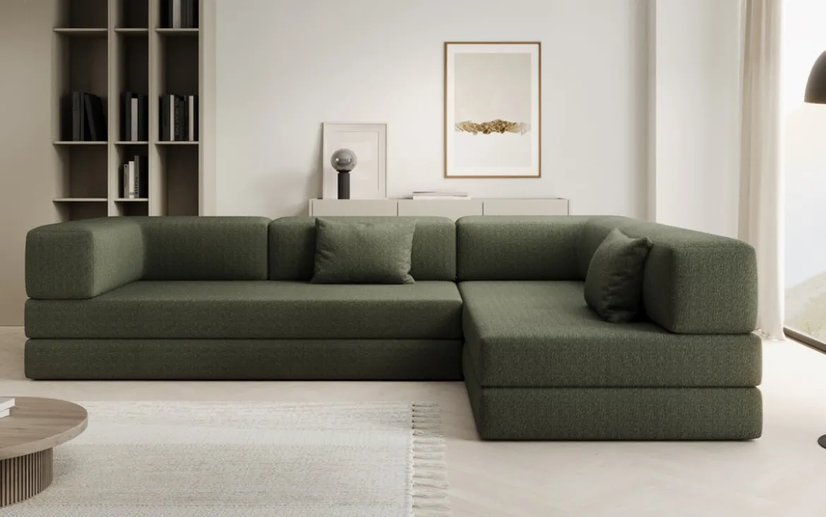 Designer Ecksofa Lazy in Bouclé
