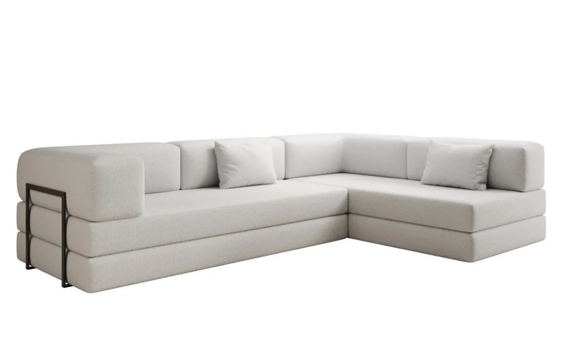 Designer Ecksofa Lazy in Bouclé