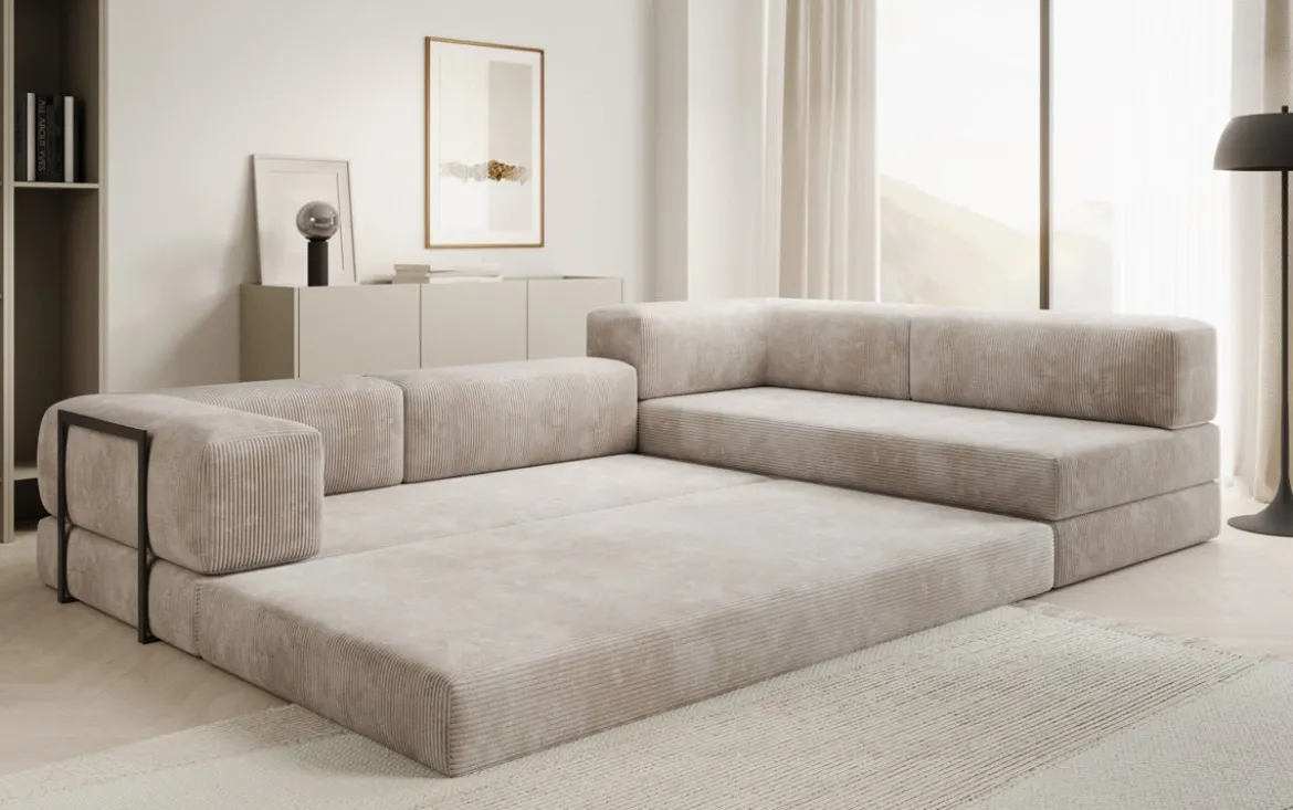 Designer Ecksofa Lazy in Cord