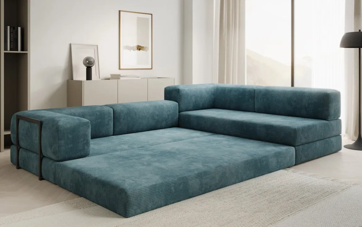 Designer Ecksofa Lazy in Cord