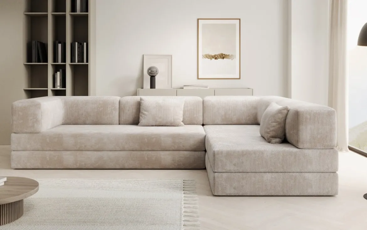 Designer Ecksofa Lazy in Cord