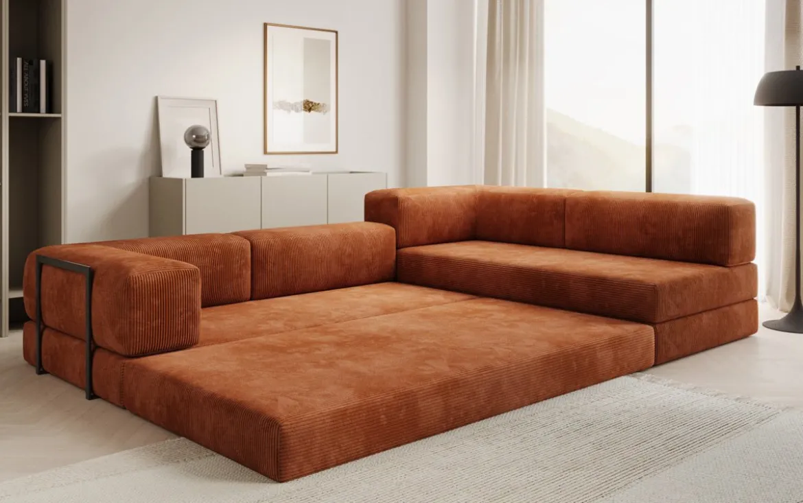 Designer Ecksofa Lazy in Cord
