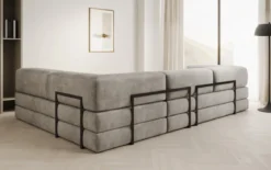Designer Ecksofa Lazy in Samt