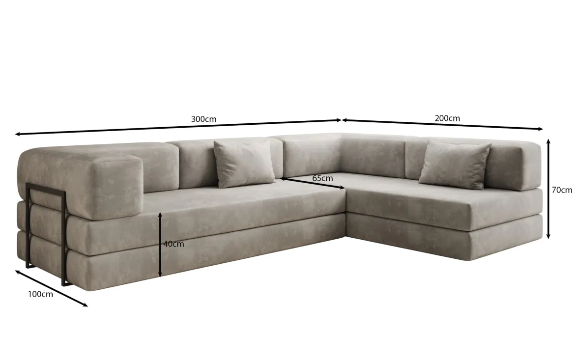 Designer Ecksofa Lazy in Samt