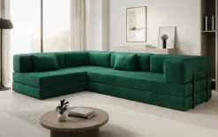 Designer Ecksofa Lazy in Samt