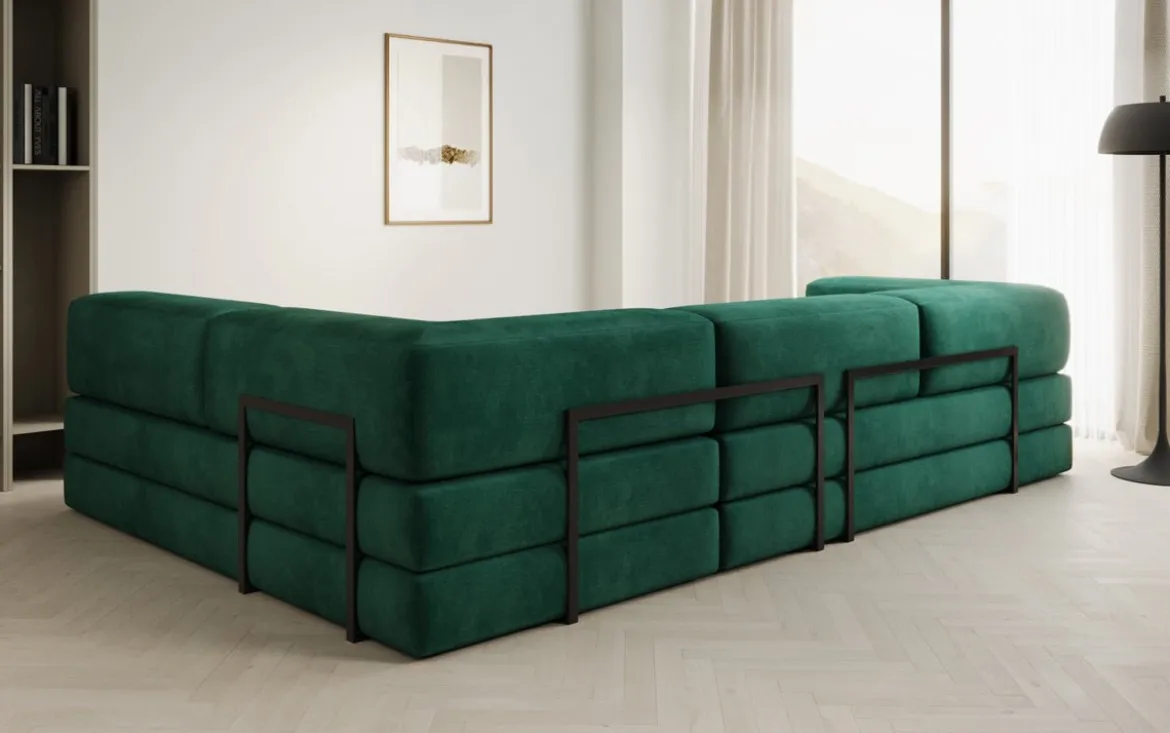 Designer Ecksofa Lazy in Samt