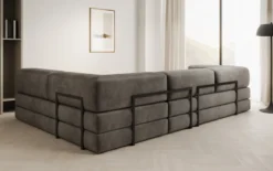 Designer Ecksofa Lazy in Samt