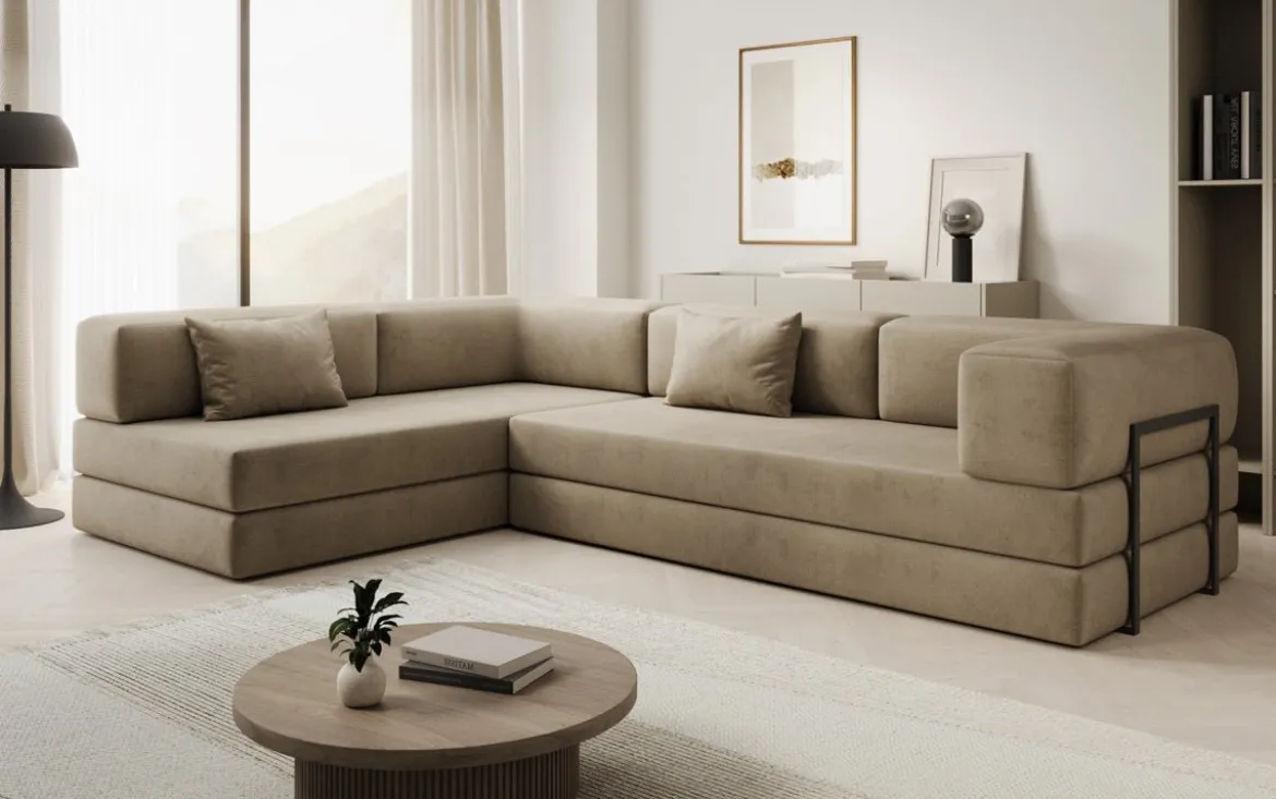 Designer Ecksofa Lazy in Samt