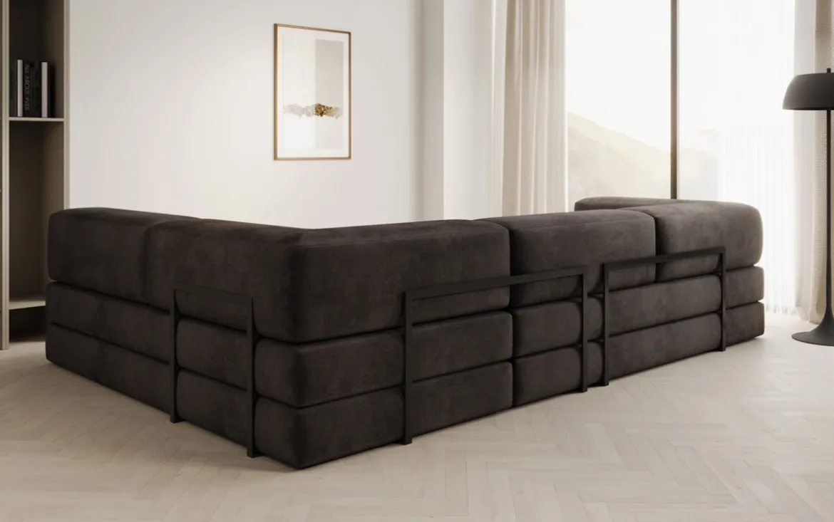 Designer Ecksofa Lazy in Samt