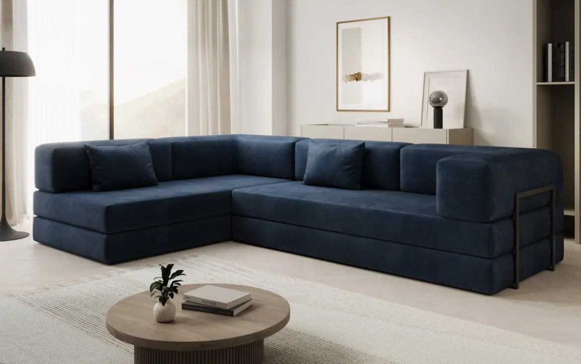 Designer Ecksofa Lazy in Samt