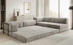 Designer Ecksofa Lazy in Samt