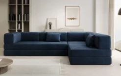 Designer Ecksofa Lazy in Samt