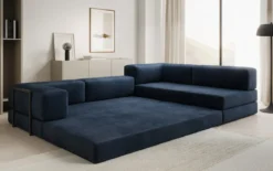 Designer Ecksofa Lazy in Samt