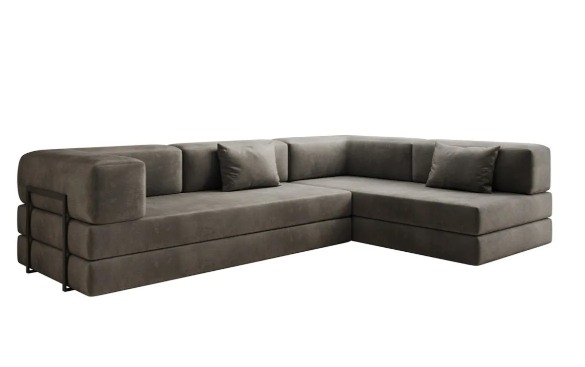 Designer Ecksofa Lazy in Samt