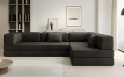 Designer Ecksofa Lazy in Samt