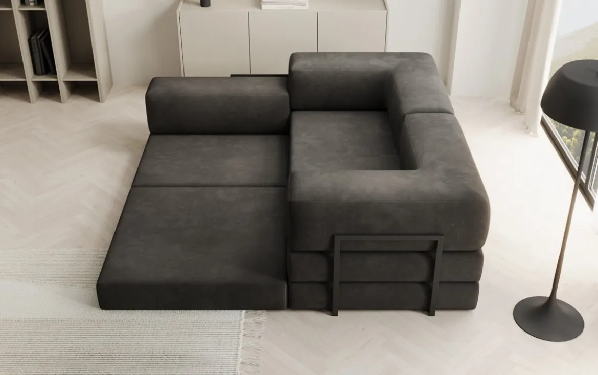 Designer Ecksofa Lazy Mini in Samt