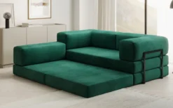 Designer Ecksofa Lazy Mini in Samt