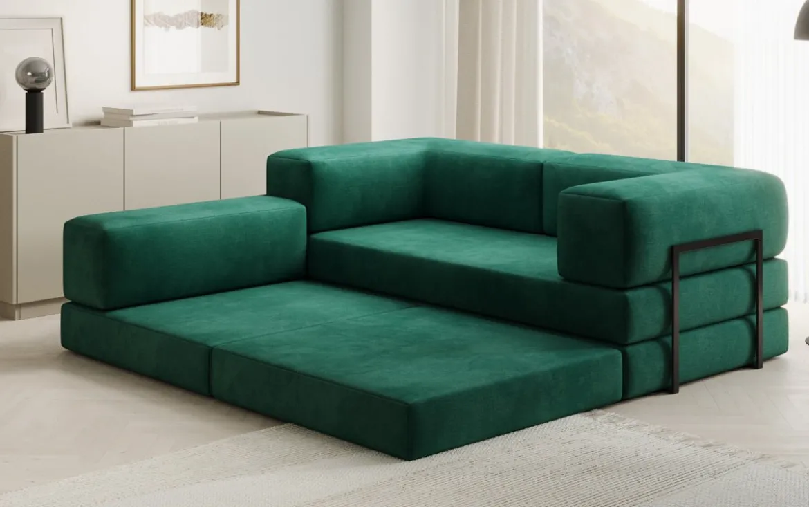 Designer Ecksofa Lazy Mini in Samt