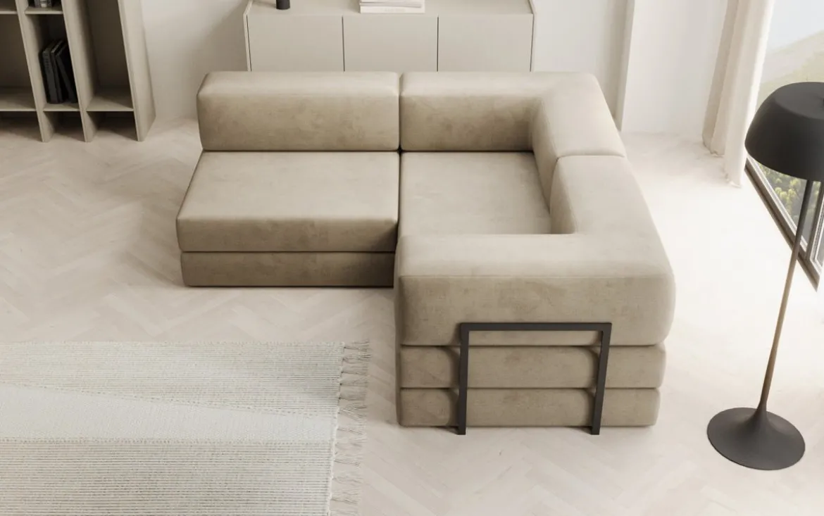 Designer Ecksofa Lazy Mini in Samt