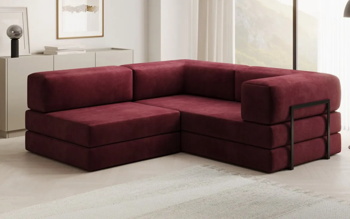 Designer Ecksofa Lazy Mini in Samt