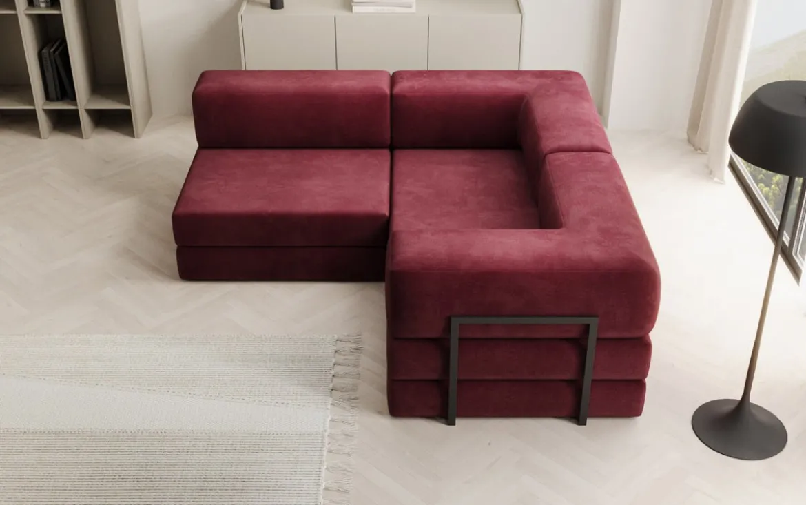 Designer Ecksofa Lazy Mini in Samt